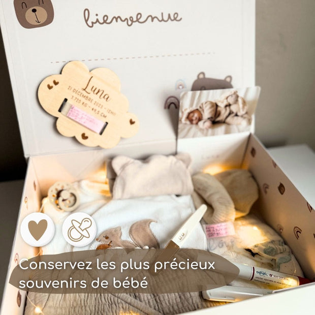 Boîte à souvenirs bébé - Boîte Cadeau Naissance