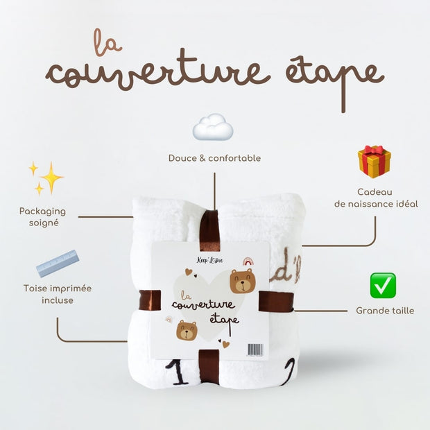 Couverture Étape Bébé Mixte (Modèle Ourson)